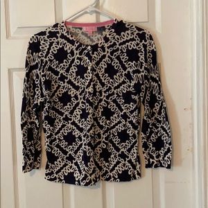 Lilly Pulitzer button up cardigan. Navy.